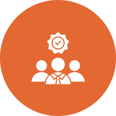 Teamwork icon with check mark