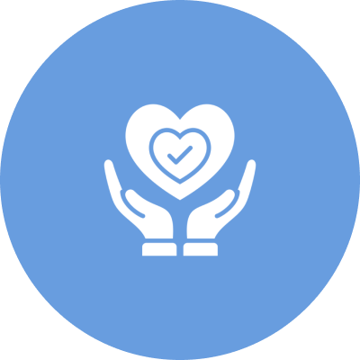Caring hands embracing heart illustration