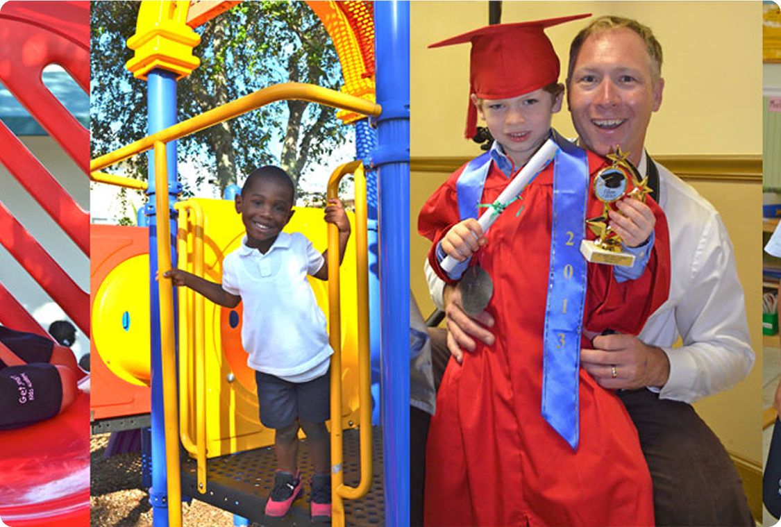 Child graduating with adult support