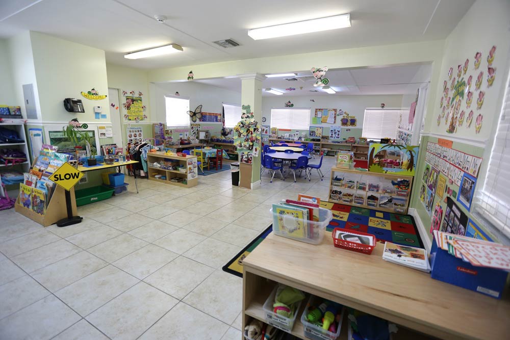 A room filled with lots of toys and tables.